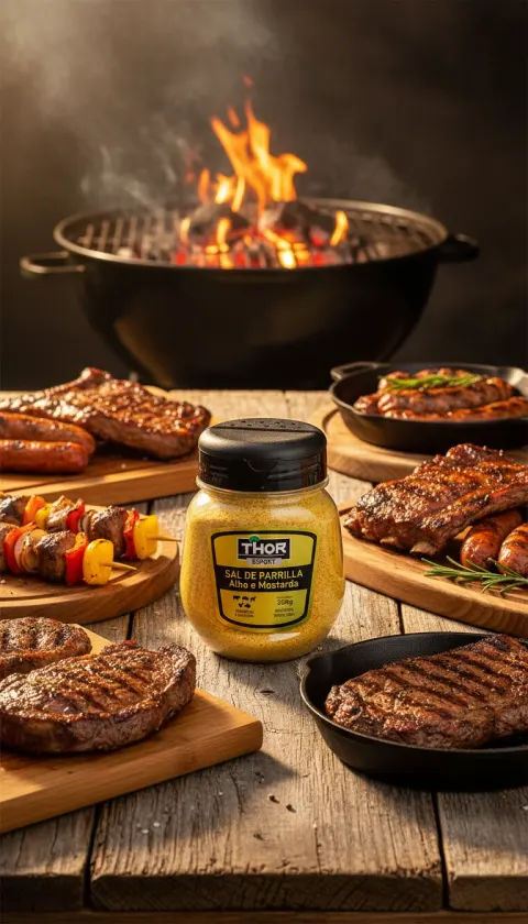 Cenário churrasco com produto